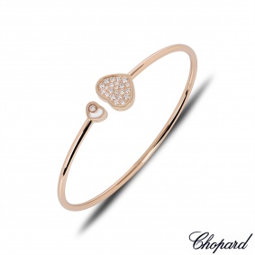 Chopard Rose Gold Happy Hearts Diamond Bangle 857482-5910 Chopard Rose Gold Happy Hearts Diamond Bangle 857482-5910